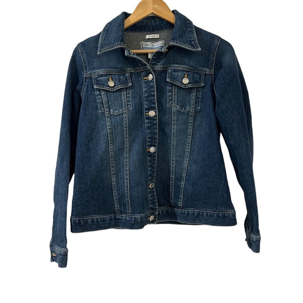Old Navy Maternity Women's Size S Small Blue Stretch Denim Jean Jacket